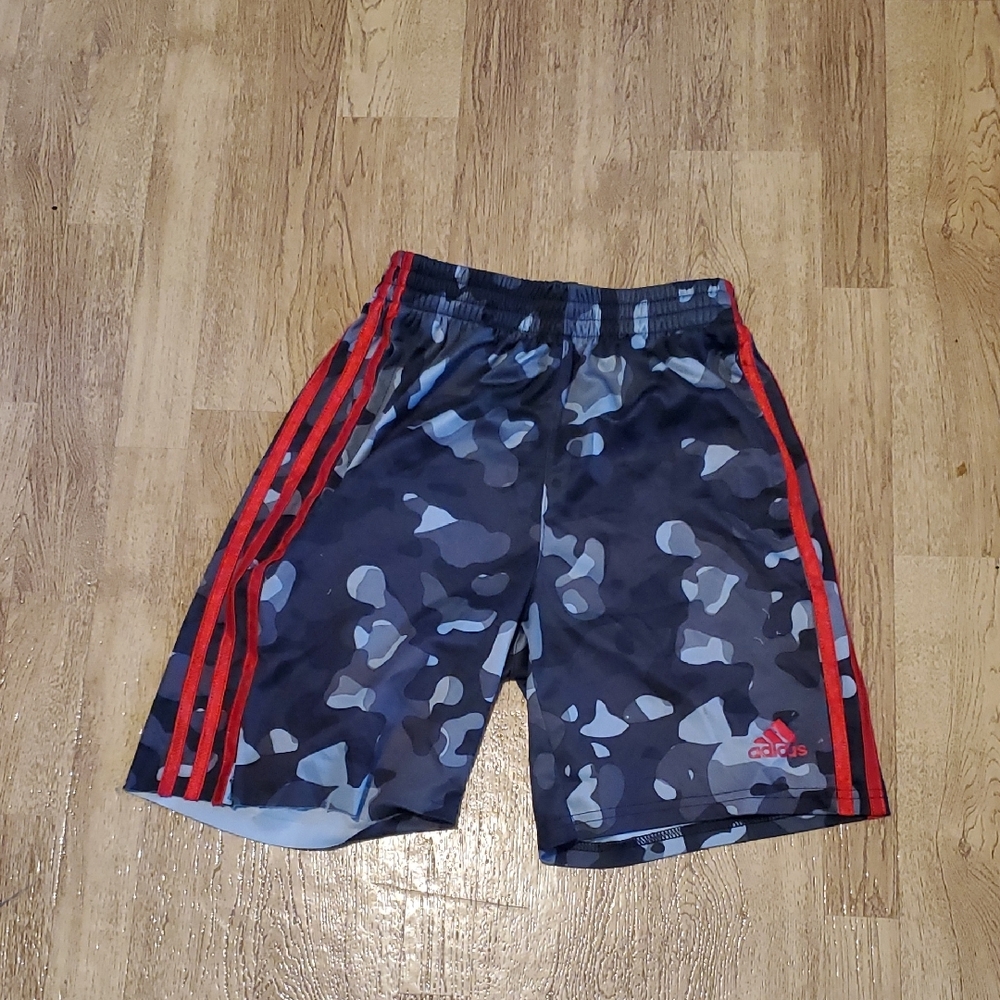 Adidas Kids Camo Shorts - Black and Gray sz Medium (10/12)